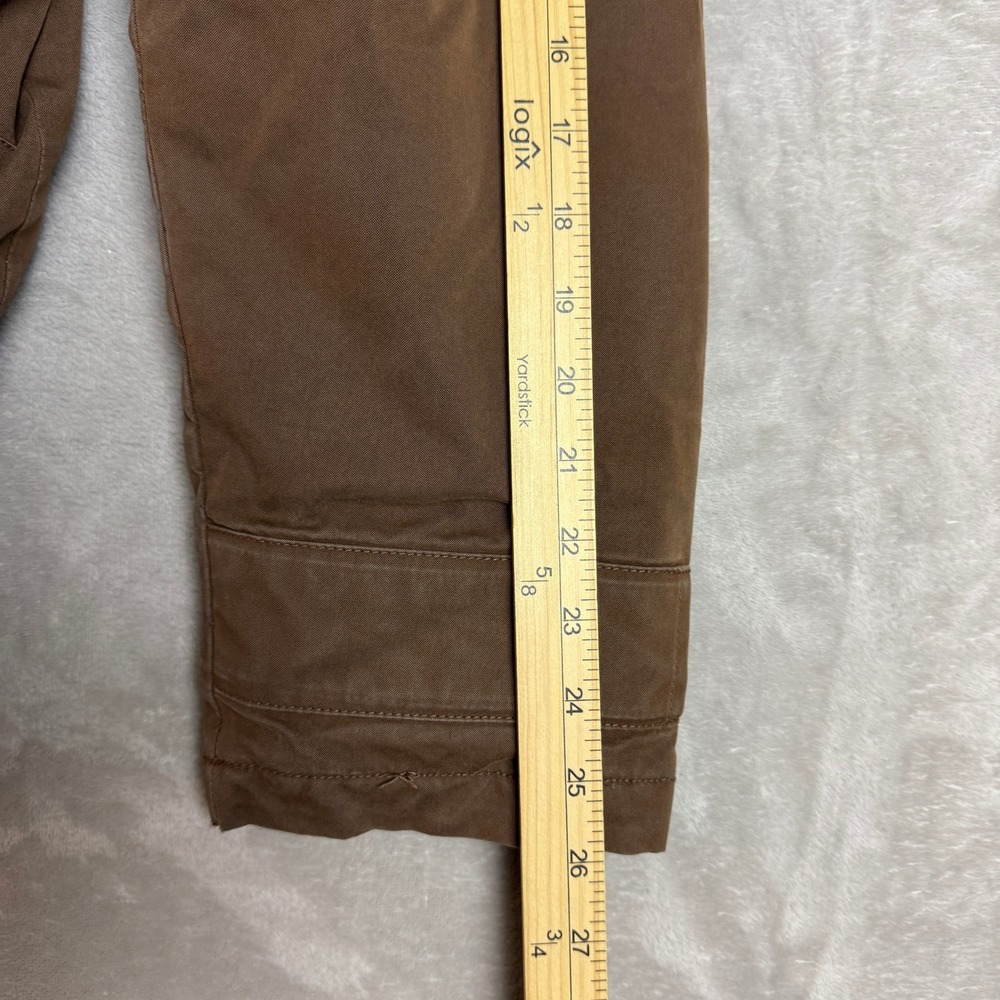 Eddie Bauer Premium Goose Down Parka Coat Women L Brown Faux Fur Quilted Hood - Picture 12 of 13